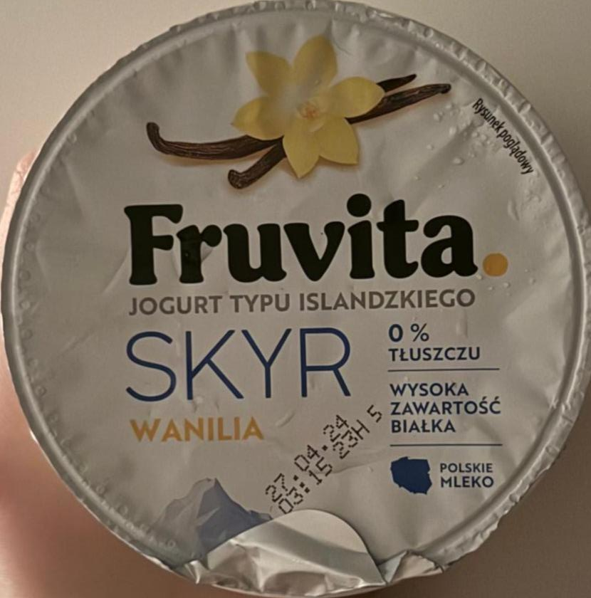 Фото - Jogurt typu islandzkiego Skyr wanilia 0% FruVita