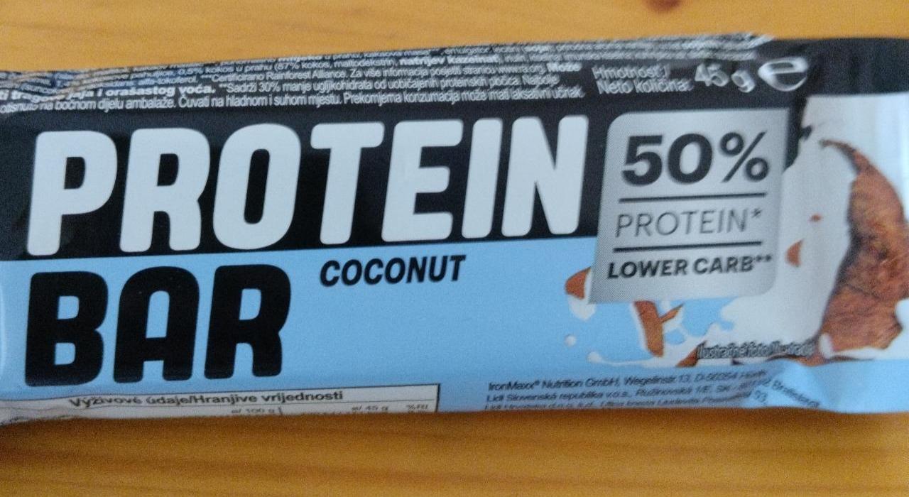 Фото - Батончик протеїновий 50% зі смаком кокосу Protein Bar Coconut IronMaxx
