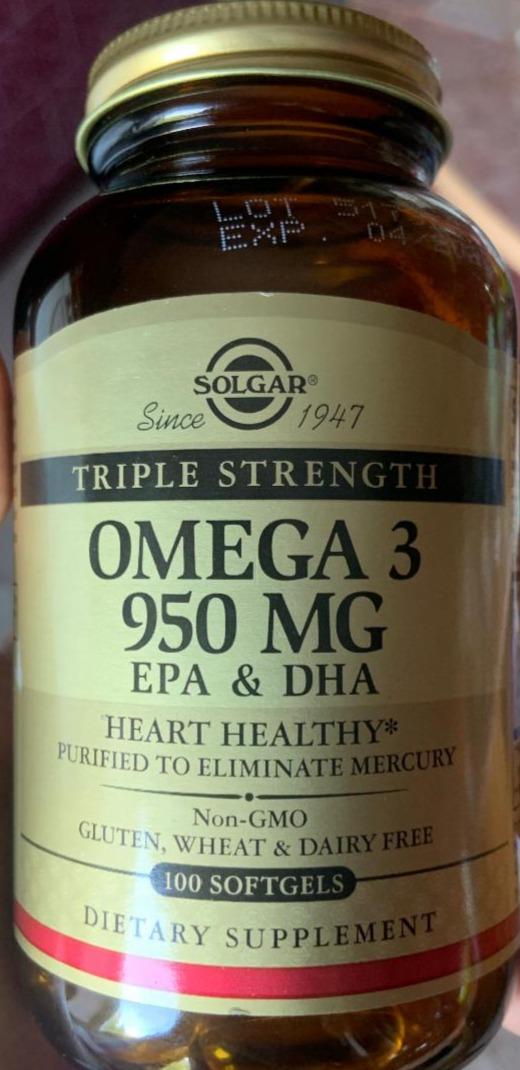 Фото - Triple Strength Omega-3 100 Softgels Solgar
