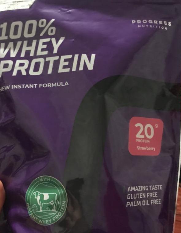 Фото - Протеїн 100% зі смаком полуниці Whey Protein Progress Nutrition