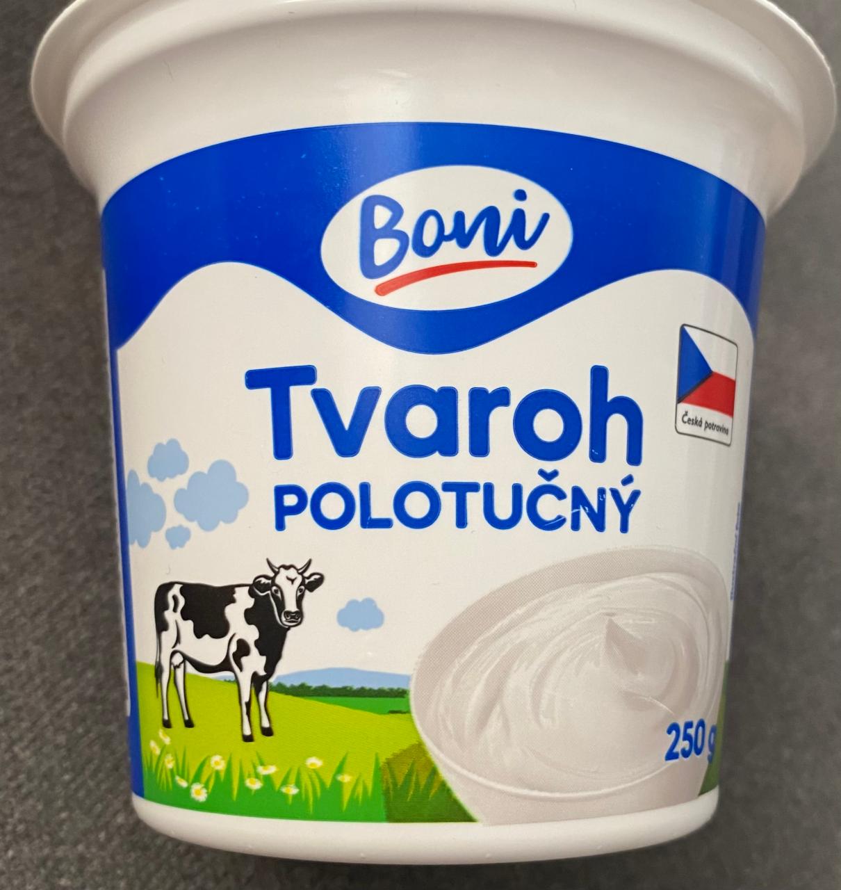 Фото - Сир кисломолочний напівжирний Tvaroh Polotučný Boni