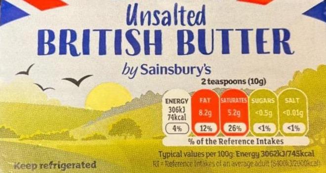 Фото - Unsalted English Butter Sainsbury's