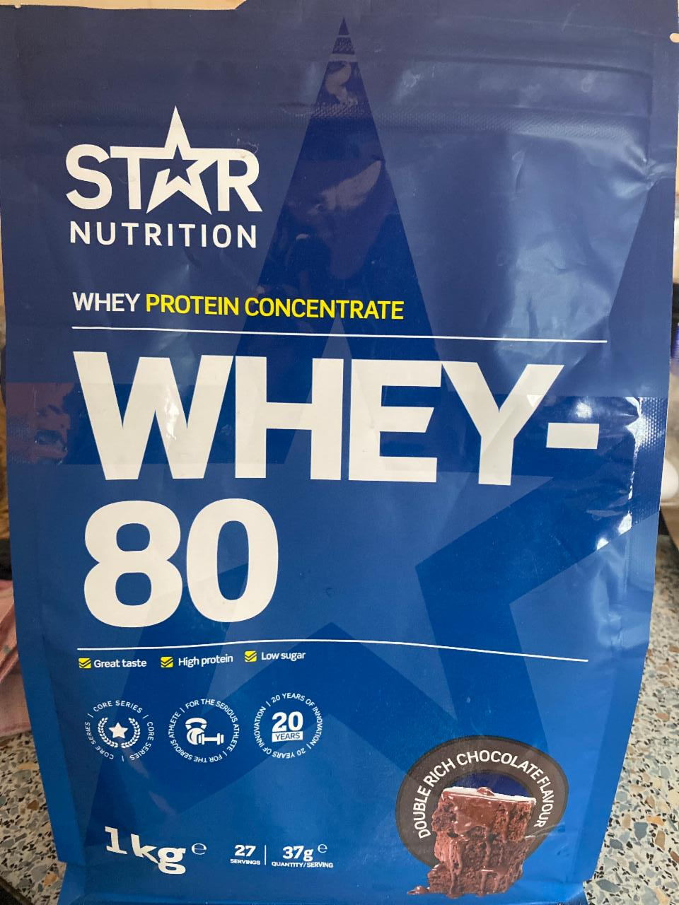 Фото - Протеїн Whey-80 Protein Double Rich Chocolate Star Nutrition