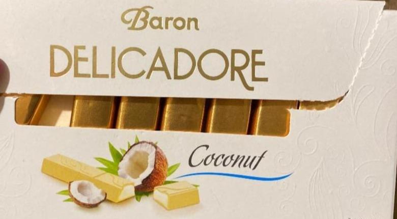 Фото - Шоколад білий з кокосовою начинкою Delicadore Baron