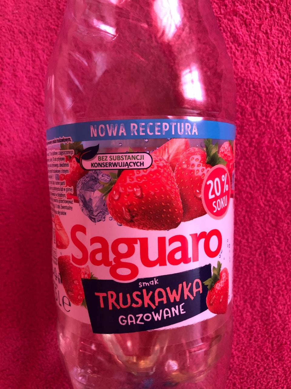 Фото - Напій безалкогольний газований зі смаком полуниці Truskawka Saguaro