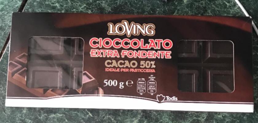 Фото - Шоколад чорний 50% Cioccolato Extra Fondente Loving Todis