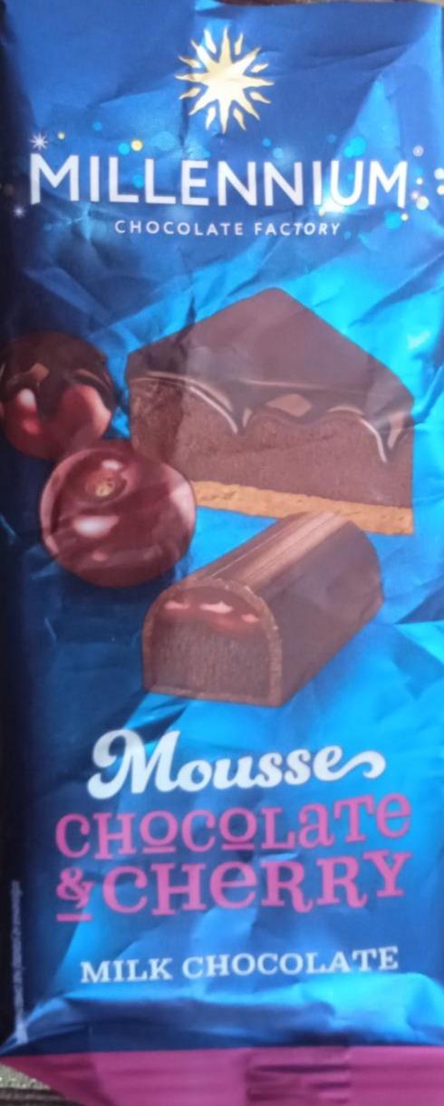 Фото - Шоколад молочний Mousse з мусовою та вишневою начинкою Millennium
