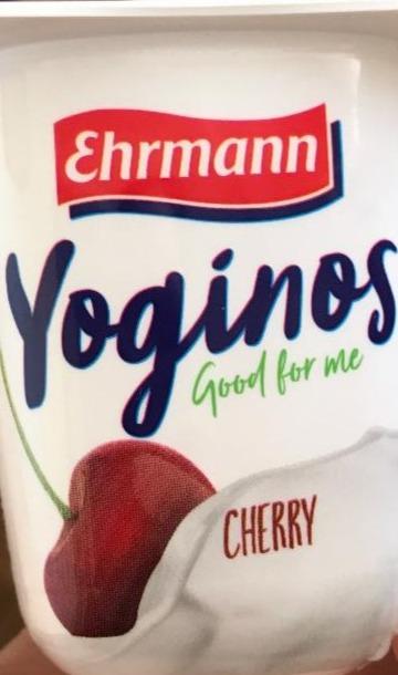 Фото - Йогурт зі знежиреного молока з 4% фруктів Йогінос 0.1%/ Вишня. Ehmann