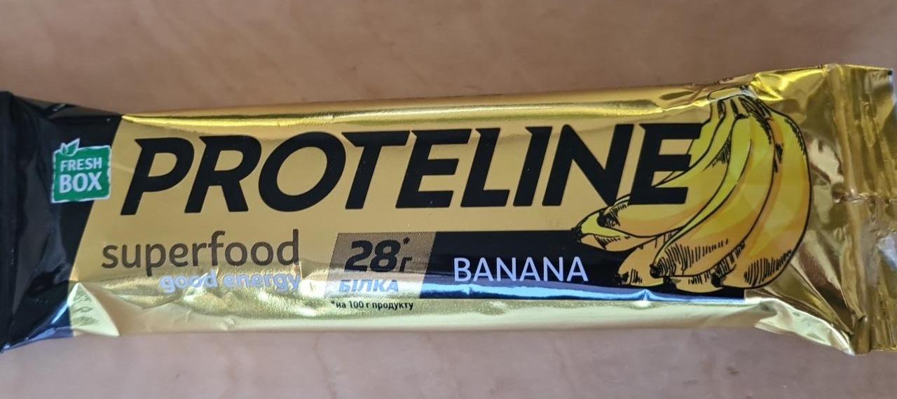 Фото - Протеїновий батончик зі смаком банану Proteline Fresh Box
