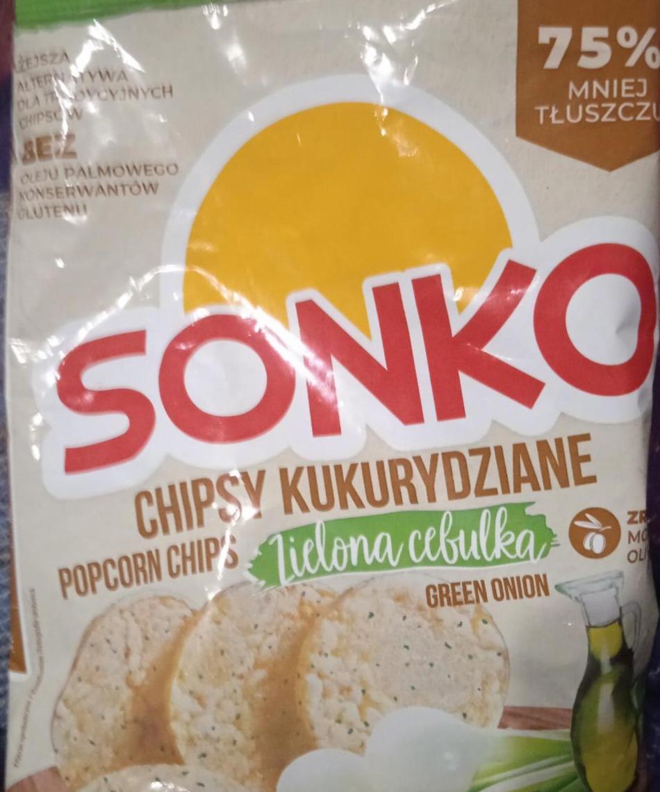 Фото - Чіпси кукурудзяні зі смаком зеленої цибулі Sonko