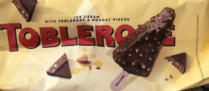 Фото - Морозиво шоколадно-медове зі шматочками молочного шоколаду з медово-мигдальною нугою Toblerone