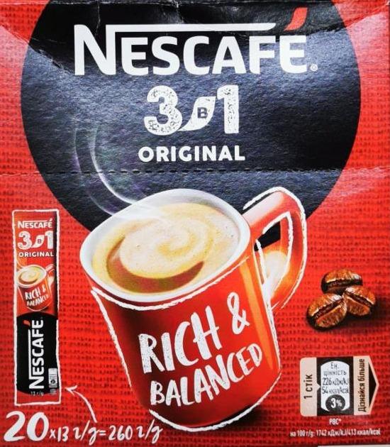 Фото - Напій кавовий розчинний 3в1 Original Nescafe