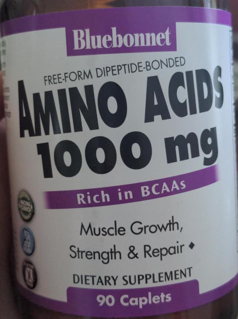 Фото - Харчові амінокислоти Amino Acids 1000 mg 90 капсул BlueBonnet