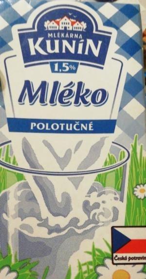Фото - Міцне молочне напівжирне молоко 1.5% Kunin