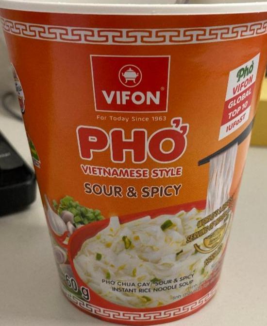 Фото - Суп з рисовою локшиною швидкого приготування Sour & Spicy Pho Vifon