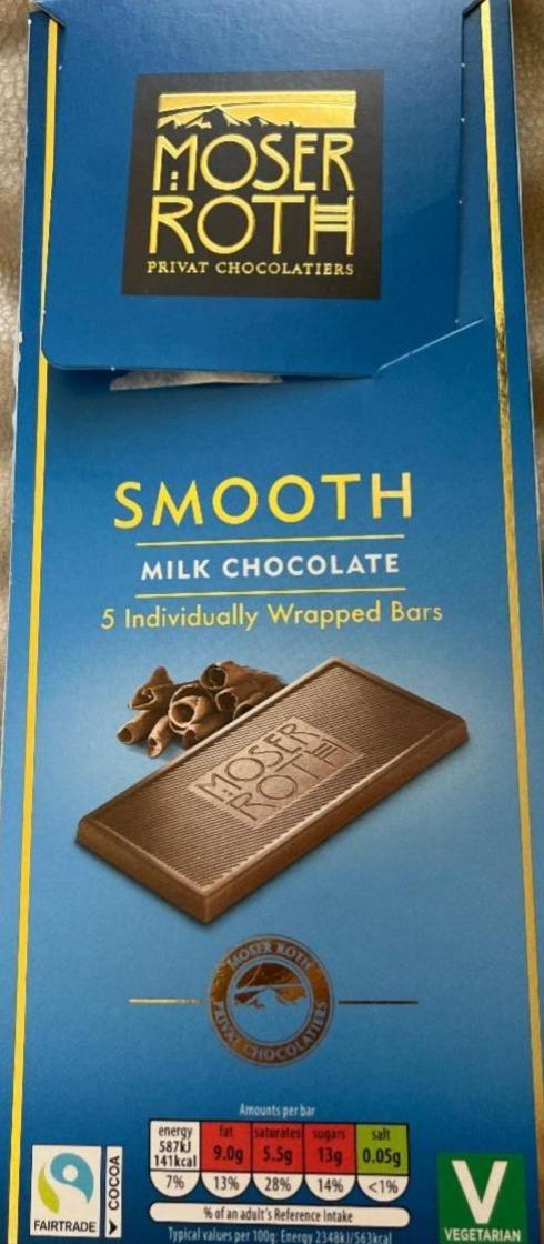 Фото - Шоколад молочний Smooth Milk Chocolate Moser Roth
