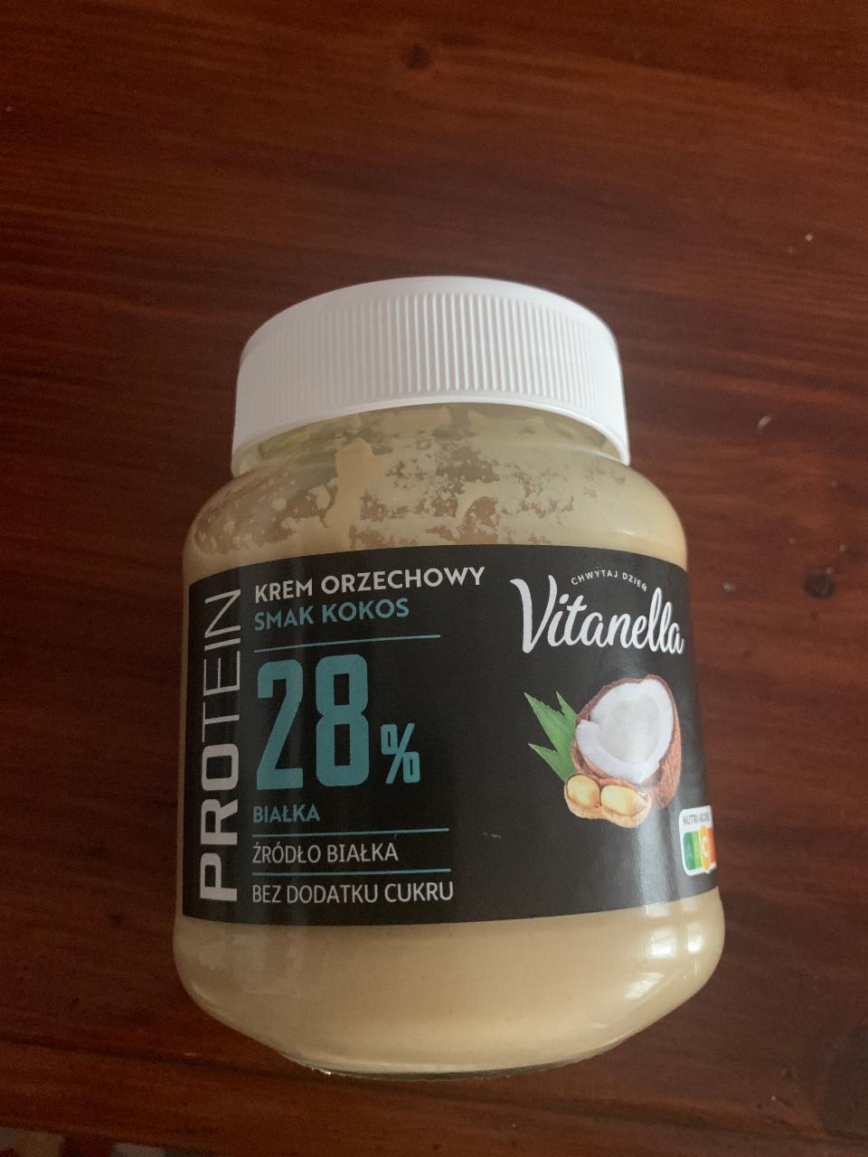 Фото - Протеїновий горіховий крем 28% білка зі смаком кокосу Vitanella