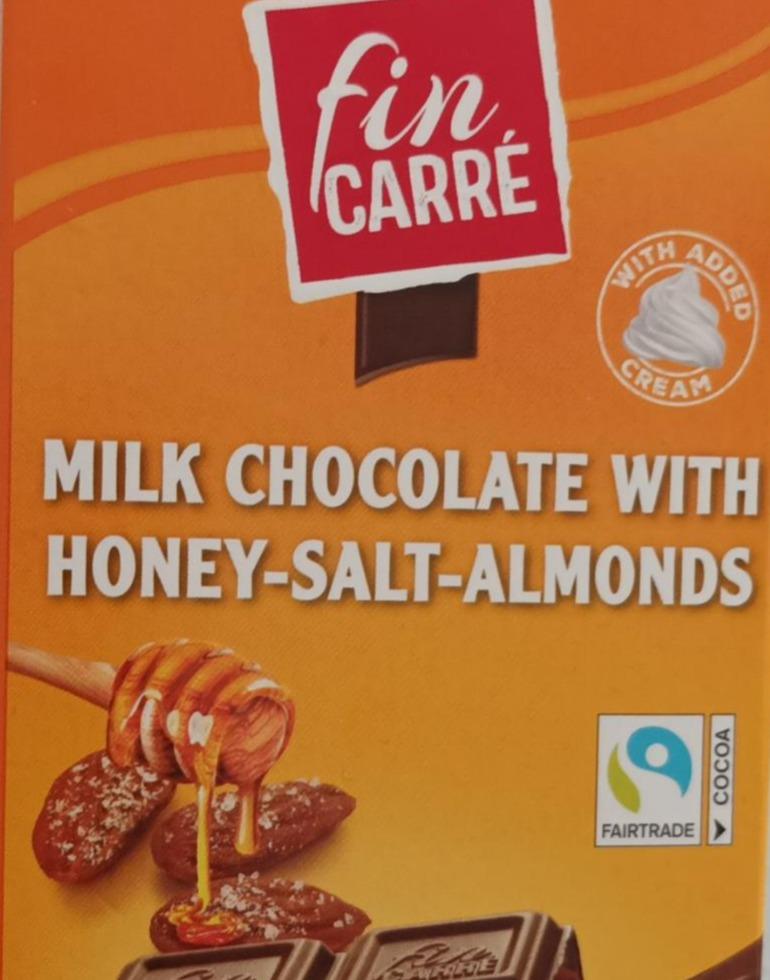Фото - Шоколад молочний з мигдалем медом і морською сіллю Fin Garre