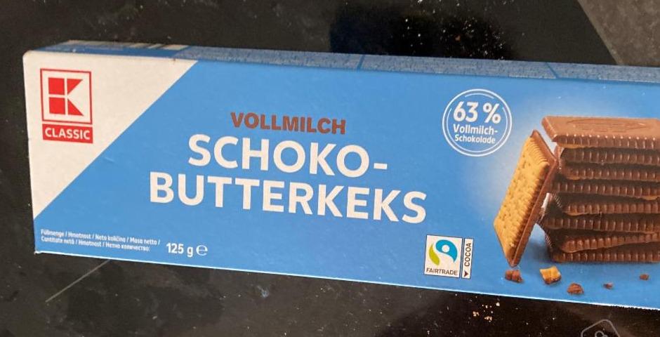 Фото - Печиво з молочним шоколадом Vollmilch Schoko-Butterkeks K-Classic