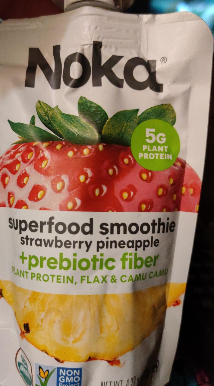 Фото - Смузі з полуницею та ананасом Organic Strawberry Pineapple Superfood Smoothie Noka