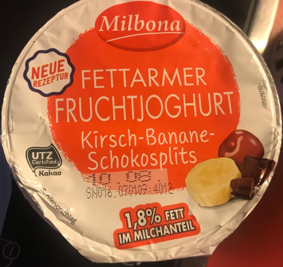 Фото - Fettarmer Fruchtjoghurt kirsch banane Milbona