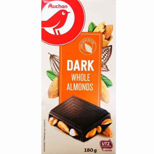 Фото - Темний шоколад з цілим обсмаженим мигдалем Ашан Auchan