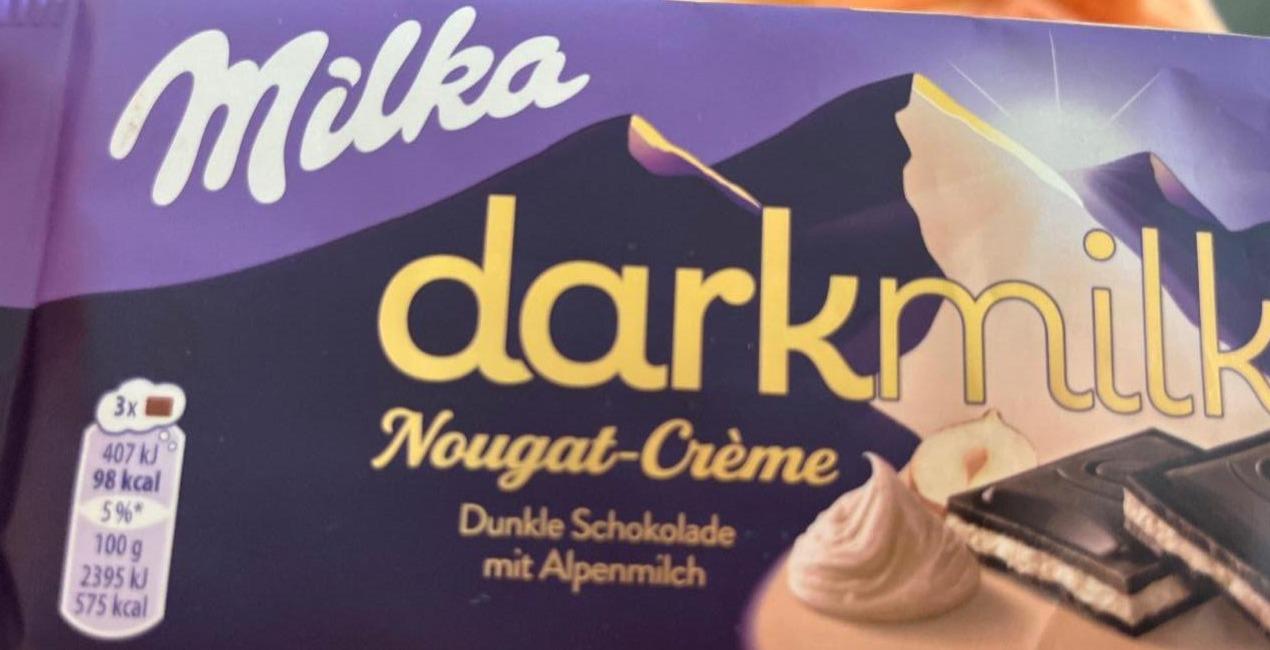 Фото - Milka darkmilk Schokoladen-Tafel Nougat-Creme Milka