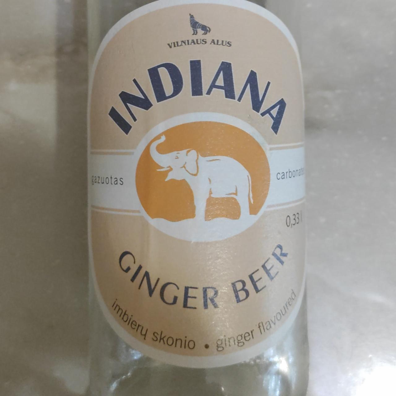 Фото - Напій газований тонік імбир Ginger Beer Indiana Vilniaus Alus