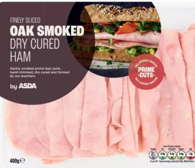 Фото - Finely Sliced Oak Smoked Dry Cured Ham Asda
