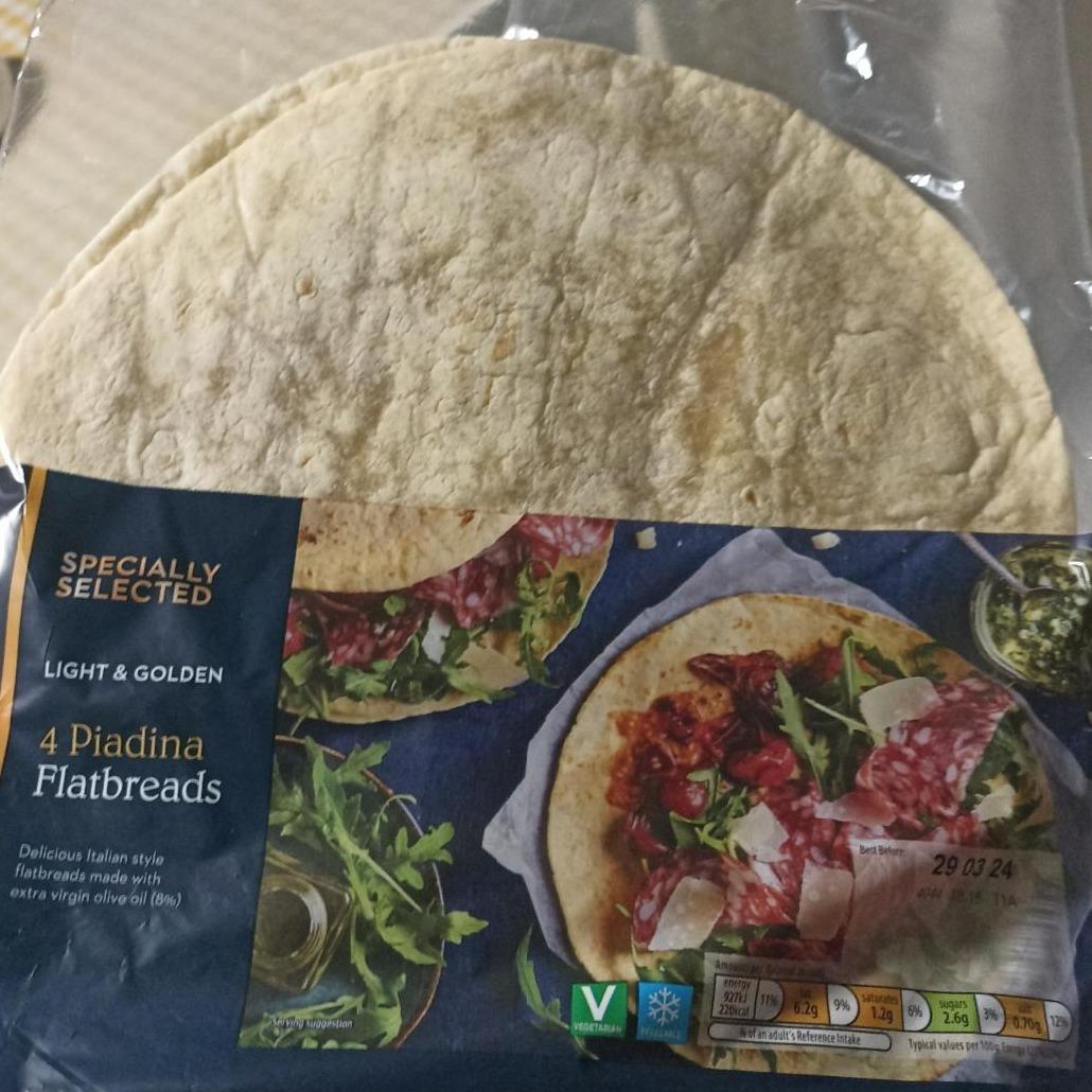Фото - 4 Piadina Flatbreads light & golden Specially Selected