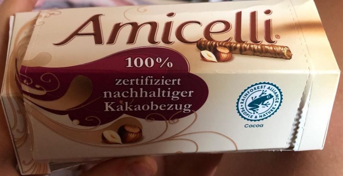 Фото - Вафельні трубочки у шоколаді з горіхом Amicelli