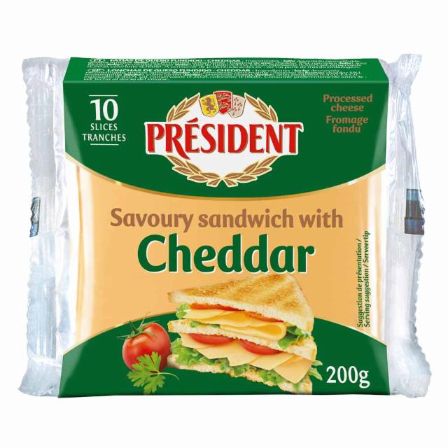 Фото - Сир плавлений 40% для сендвічів Cheddar President