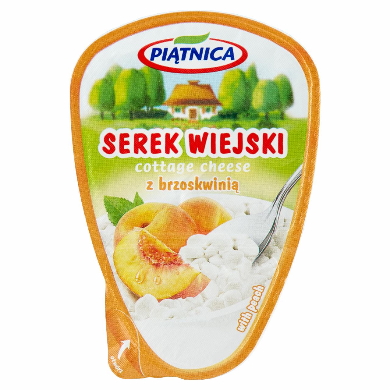 Фото - Сир кисломолочний з персиковим джемом 12% Piatnica