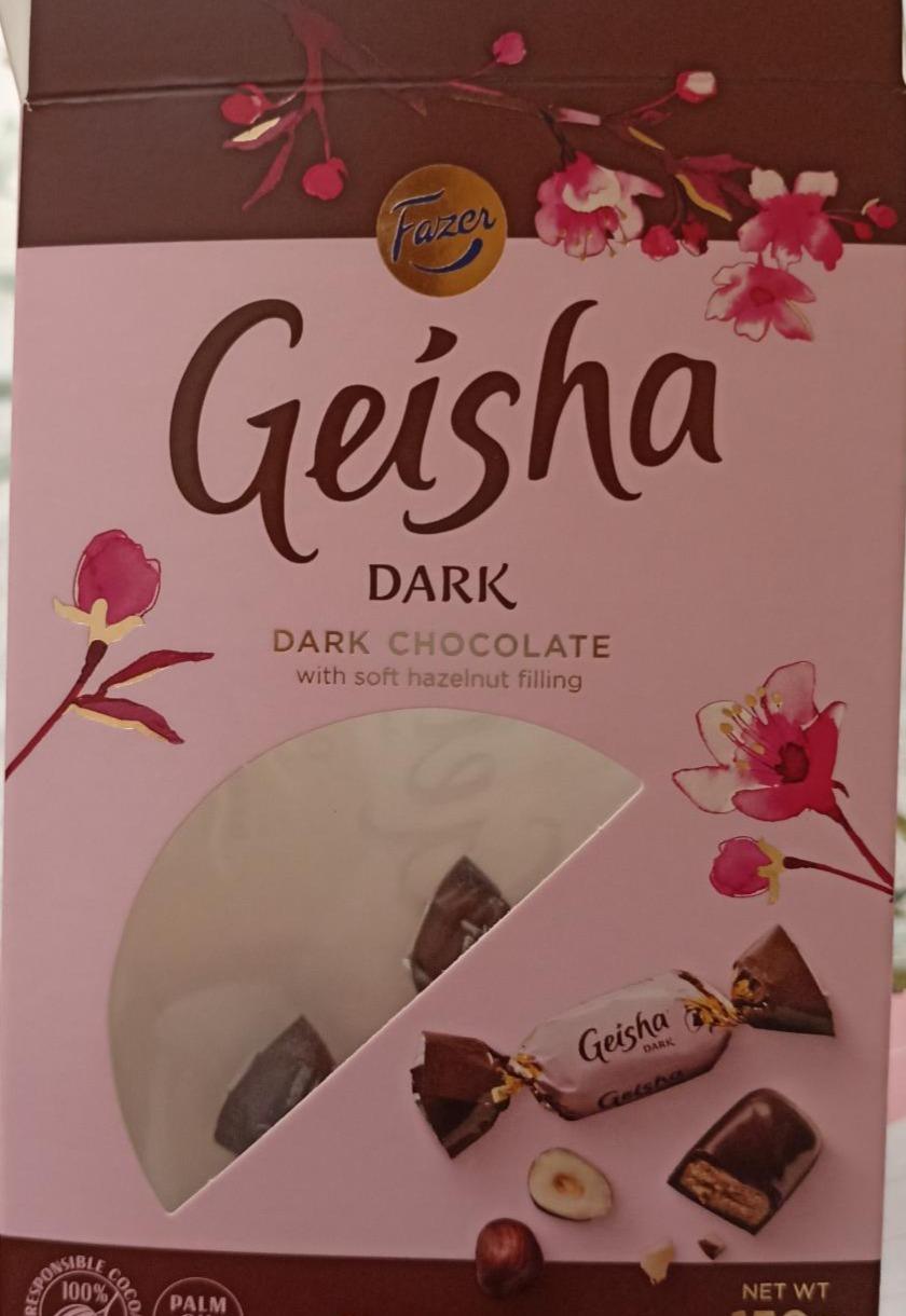 Фото - Geisha Dark Chocolate with Soft Hazelnut Filling Fazer