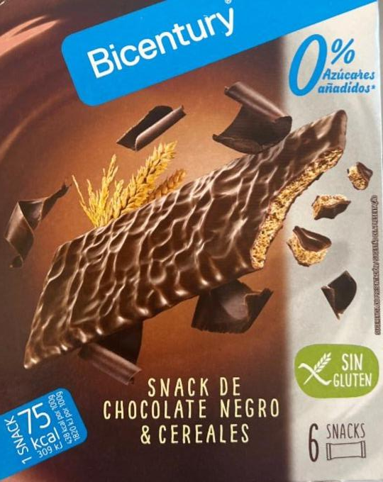 Фото - Зернові батончики з чорного шоколаду зі злаками без цукру Bicentury