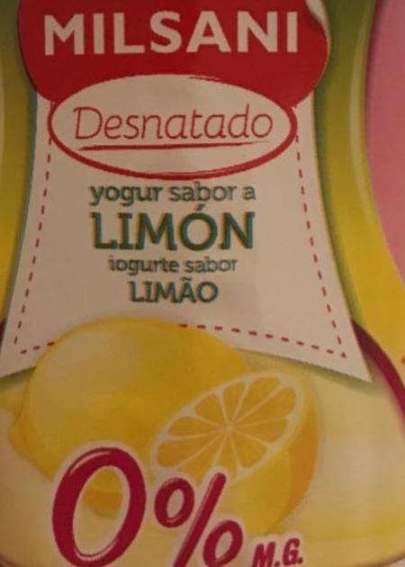 Фото - Йогурт знежирений лимонний 0% жиру Milsani
