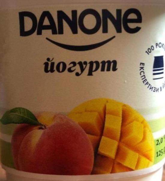 Фото - Йогурт 2% Манго-персик Danone