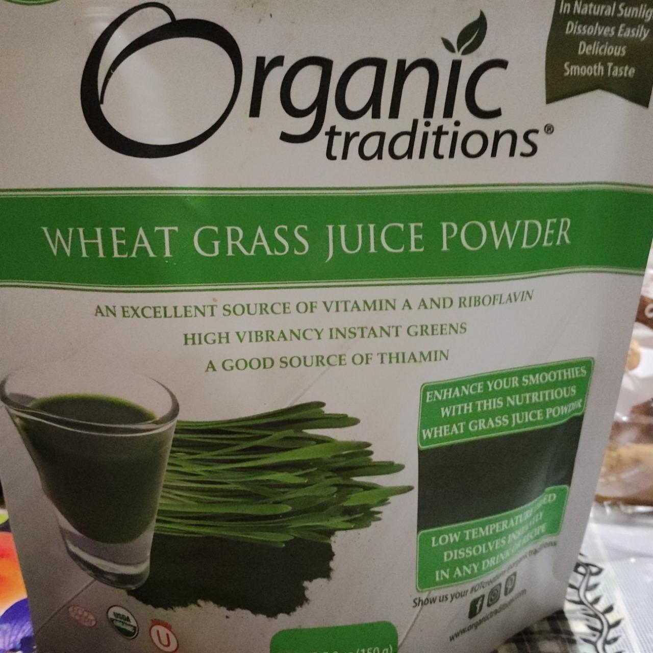 Фото - Organic Traditions Wheat Grass Juice Powder