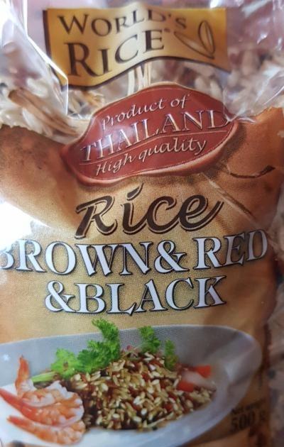 Фото - Суміш рису коричневого з червоним і чорним World's Rice