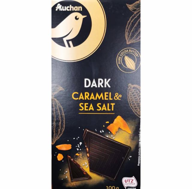 Фото - Темний шоколад з карамеллю і морською сіллю dark caramel sea salt Auchan Ашан