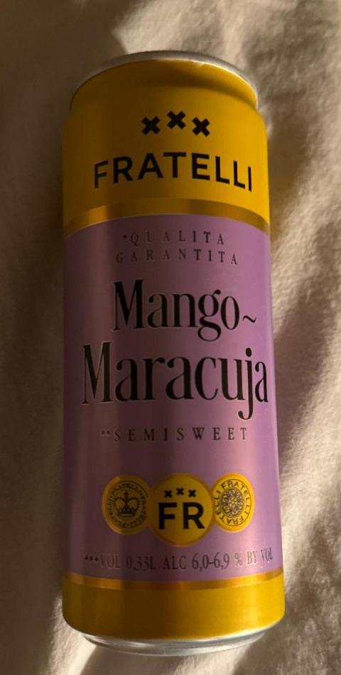 Фото - Напій винний 6.9% білий напівсолодкий слабоалкогольний ігристий Mango-Maracuja Fratelli