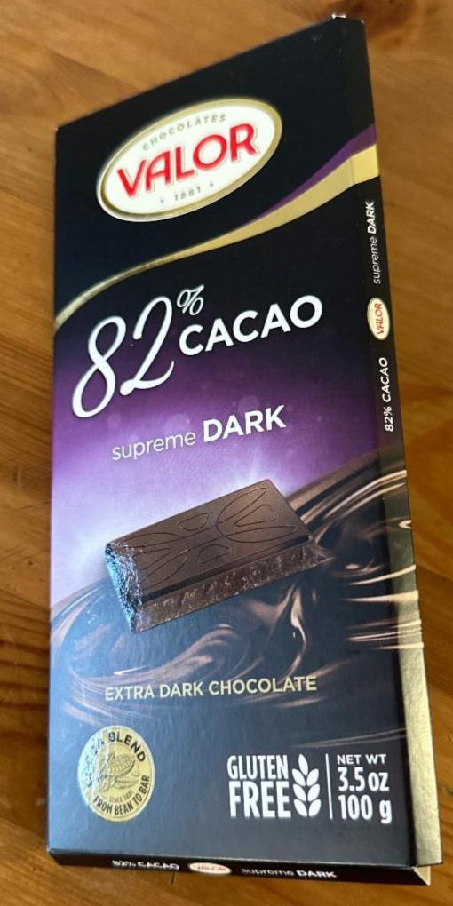 Фото - Valor 82% cacao supreme dark
