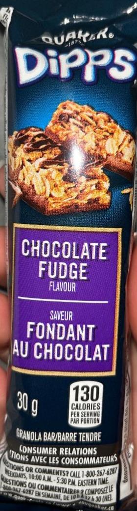 Фото - Dipps Granola Bars Chocolate Fudge Flavour Quaker