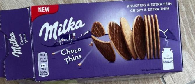 Фото - Печиво Choco Thins Milka