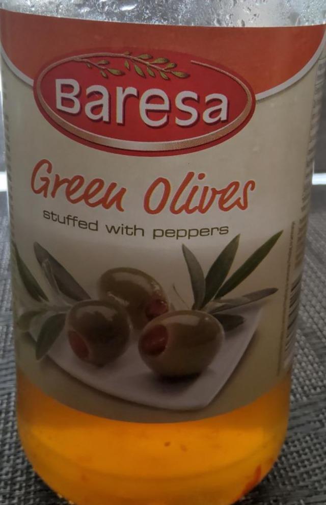 Фото - Оливки Baresa Зелені оливки фаршировані перцем Baresa