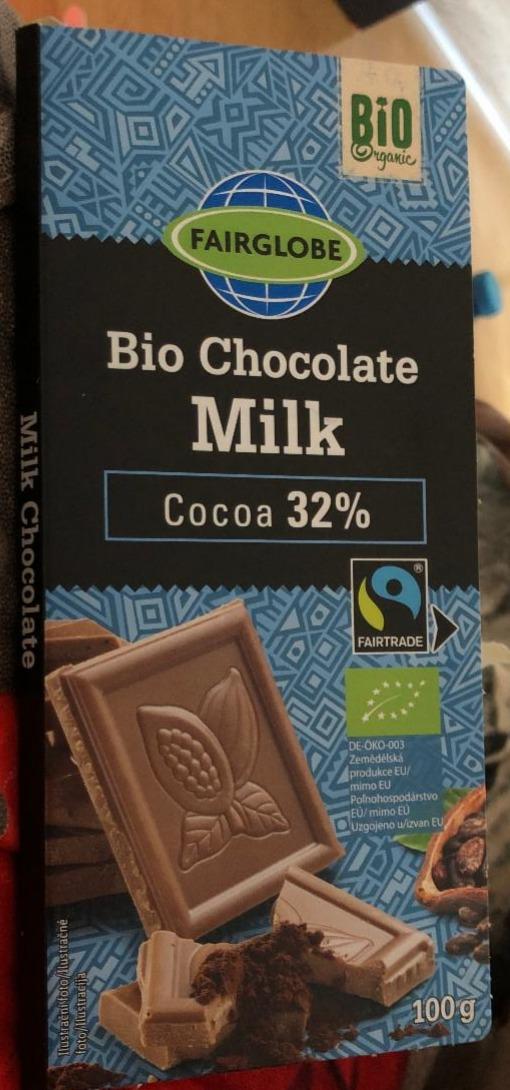 Фото - Шоколад молочний 32% Cocoa Bio Milk Chocolate Fairglobe