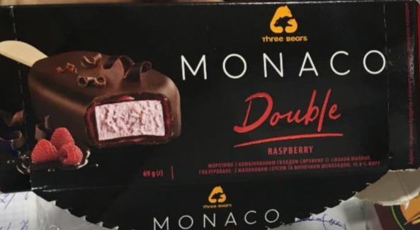 Фото - Морозиво зі смаком малини Monaco Double Три ведмеді