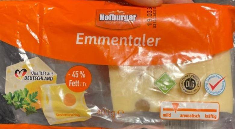 Фото - Сир твердий 45% Emmentaler Hofburger