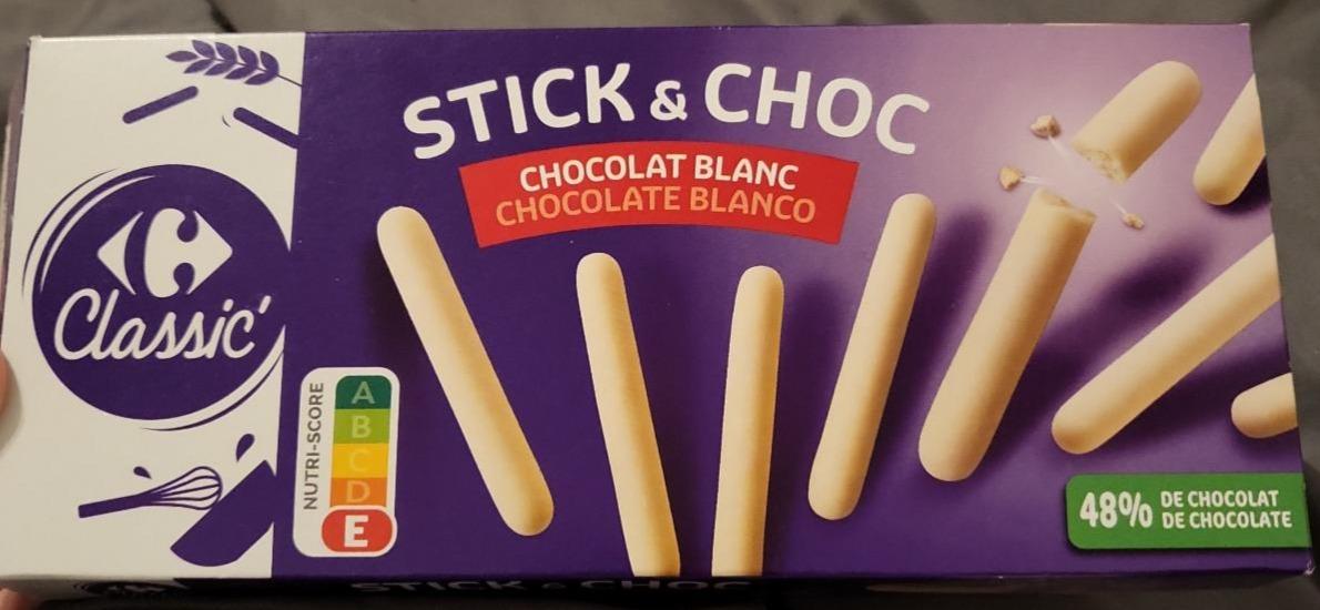 Фото - Палички в білому шоколаді Chocolate Blanco Stick & Choc Carrefour