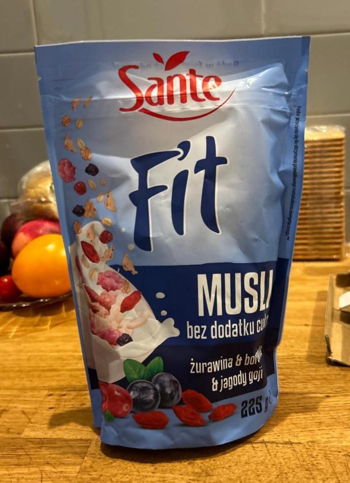 Фото - Мюслі з журавлиною, лохиною та ягодами годжі без цукру Fit Musli Sante